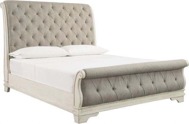 Signature Design by Ashley® Realyn Chipped White Queen Sleigh Bed-0