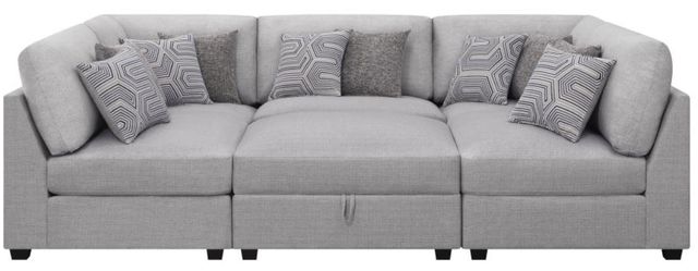 Coaster® Cambria 6-Piece Gray Upholstered Modular Sleeper Sectional-1
