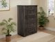 International Furniture Direct Dark Mezquite Black Curved Chest-1