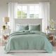 Olliix by Madison Park 3 Piece Seafoam Full/Queen Tuscany Reversible Scalloped Edge Coverlet Set-4