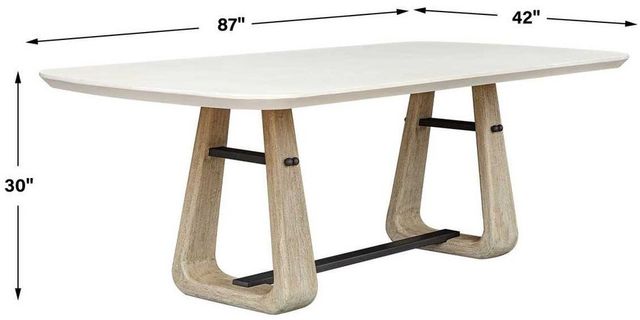 Uttermost® Circa Warm White Concrete/Wood Indoor-Outdoor Dining Table with Cerused Wheat Base-2