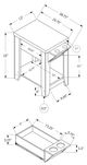 Monarch Specialties Inc. Dark Taupe 23"H Accent Table with a Glass Holder-2