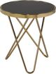 Brassex Inc. Frosted Glass Top Accent Table with Rose Gold Hairpin Legs-0