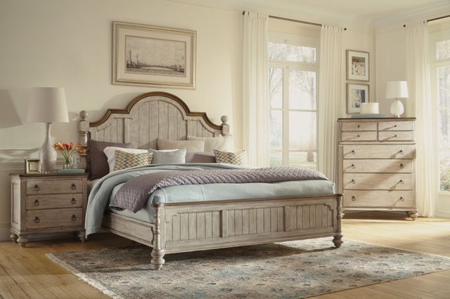 Flexsteel® Plymouth® Whitewash King Poster Headboard-1