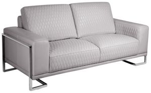 Gianna Grey Leather Loveseat