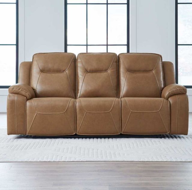 Liberty Furniture Callihan York Butternut Leather Power Reclining Sofa-2