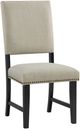 Elements International Maddox Dark Oak/Taupe Upholstered Dining Side Chair-0