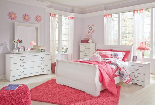 Signature Design by Ashley® Anarasia 2-Piece White Full Sleigh Bed Set-4