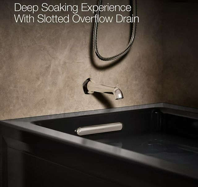 KOHLER® Archer® Black 66" x 32" Alcove Whirlpool Bath with Bask® Heated Surface - Left Drain-3