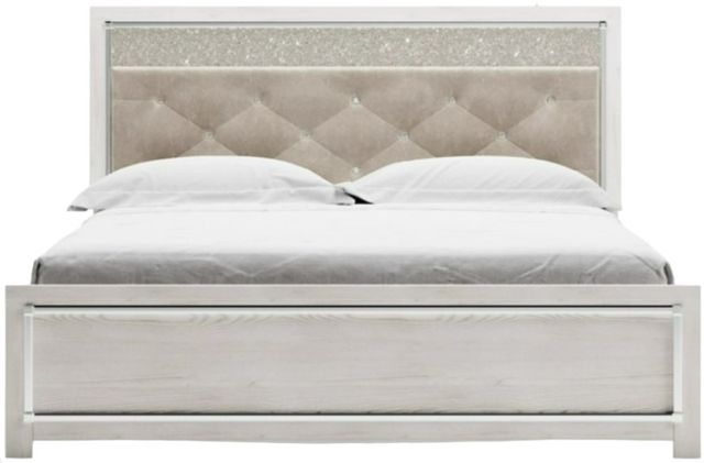 Signature Design by Ashley® Altyra White King Upholstered Panel Bed-1