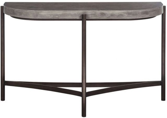 Modus Furniture Lyon Gray Natural Console Table with Brushed Bronze Base-2