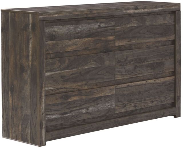 Benchcraft® Vay Bay 5-Piece Charcoal Queen Bookcase Panel Bed Set-2