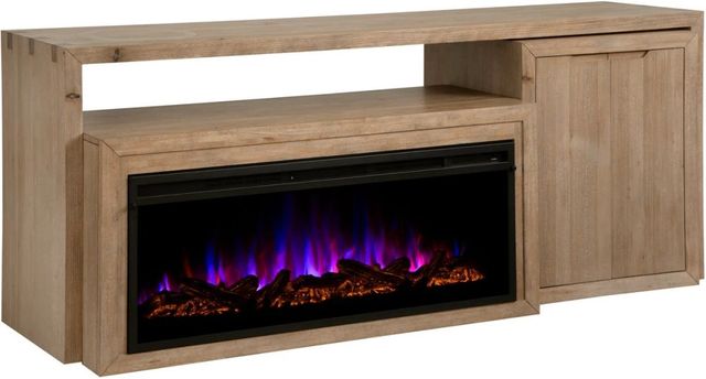 aspenhome® Lyndon Light Cashmere 75" Console with Fireplace-0