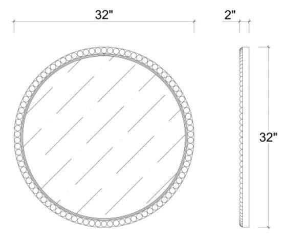Bramble Customizable Cholet Round Large Mirror-1
