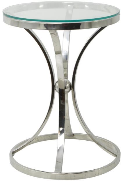 Deco Marche U Select Clear Accent Table with Silver Base-2