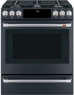 Café™ 30" Matte Black Slide-In Gas Range