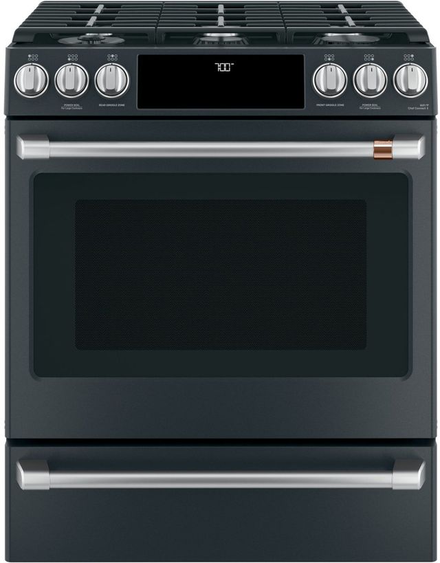 Café™ 30" Matte Black Slide-In Gas Range-0
