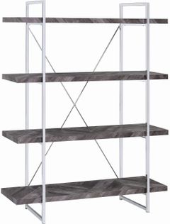 Coaster® Grimma Rustic Grey Herringbone 4-Shelf Bookcase