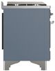 Ilve® Majestic III 48" Blue Gray Pro Style Dual Fuel Natural Gas Range with Solid Door and Chrome Trim-4