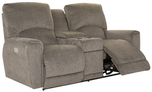 La-Z-Boy® Cassian Charcoal Power Reclining Loveseat with Console and Headrest-1