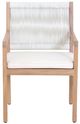 Moe's Home Collection Luce Natural Teak Outdoor Dining Chair with White Cushions-1