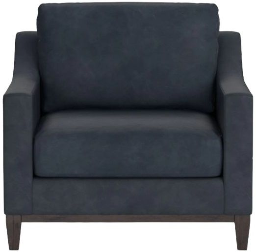 Bassett® Furniture Sanford BenchMade Nubuck Navy Leather Chair-0