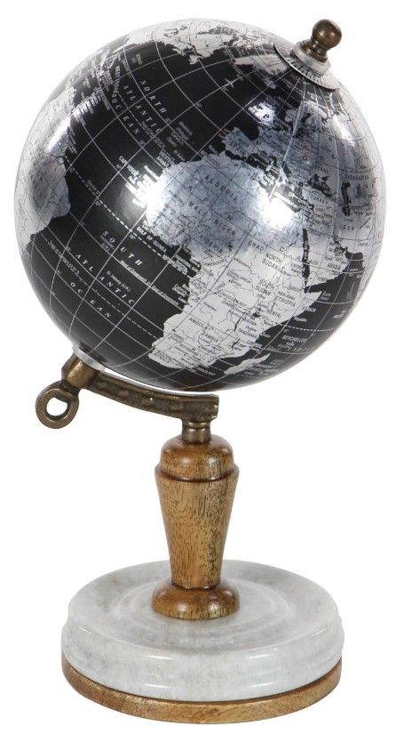 Deco Marche Black 5" Globe with Marble Base-0