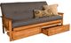 Kodiak Furniture Monterey Twill Gray/Butternut Full Storage Futon with Mattress-0