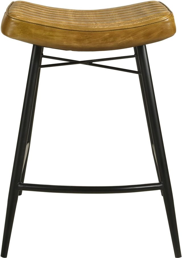 Coaster® Bayu 2-Piece Antique Camel/Black Upholstered Counter Stools-3