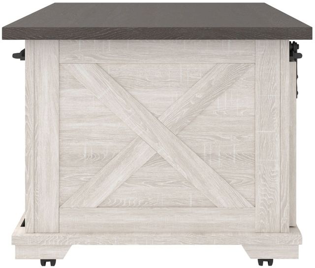 Signature Design by Ashley® Dorrinson Gray Barn Door Coffee Table with Antique White Base-3