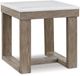 Signature Design by Ashley® Loyaska Ivory End Table with Brown Base -0