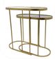 A & B Home Gold Inlay Marble Tabletop Nesting Tables with Emerald Gold Frame -2