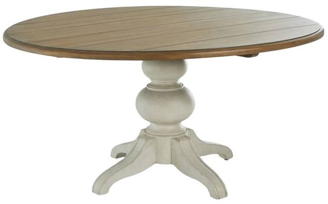 Legacy Classic Nashville Gray Taupe Round Dining Table with Cloud White Base-0