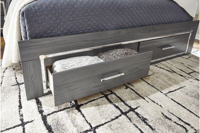 Signature Design by Ashley Lodanna Gray Queen Panel Bed with 2 Storage Drawers Signature Design by Ashley Lodanna Gray Queen Panel Bed with 2 Storage Drawers