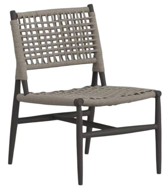Sunset West Grigio Graphite/Stone Gray Metal/Natural Fibers Outdoor Dining Chair-0