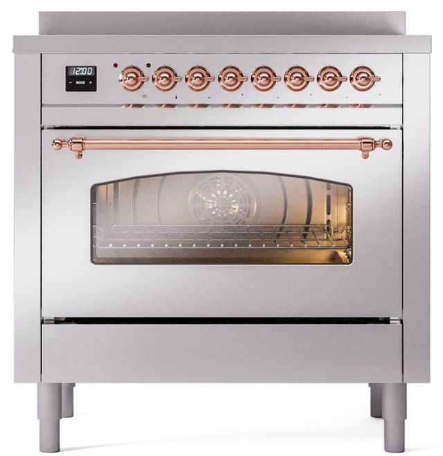 Ilve® Nostalgie II Series 36" Stainless Steel Pro Style Induction Range-1
