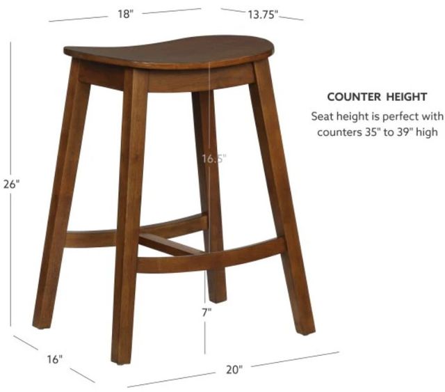 Linon Cappy 2-Piece Brown Counter Stool Set-2