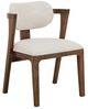 International Furniture Direct Zaphiro Lacquer Brown/White Upholstered Dining Arm Chair-0