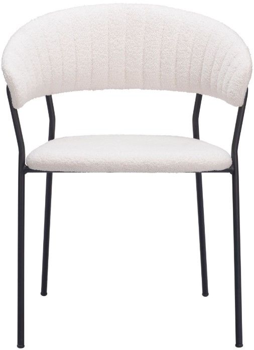 Zuo® Modern Josephine 2-Piece Black/Cream Dining Arm Chair Set-1