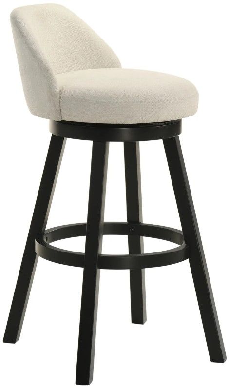 Armen Living Erika 2-Piece Black/Cream Barstool Set-3