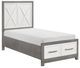 Homelegance® Rowan Ivory/Gray Twin Platform Bed with Footboard Storage-0