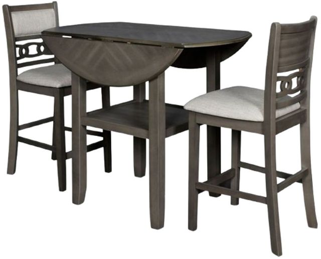 American Wholesale Furniture Gia 3-Piece Gray Counter Height Table Set-1