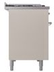 Ilve® Nostalgie II Noblesse 48'' Antique White Pro Style Dual Fuel Range with Chrome Trim-2
