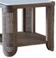 A.R.T. Furniture® Albers White End Table with Natural Walnut Base-1