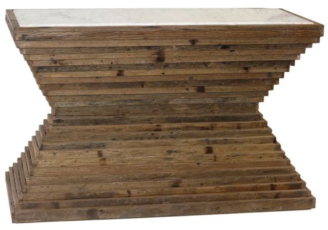 StyleCraft Natural Trellis Pyramid Console Table-0