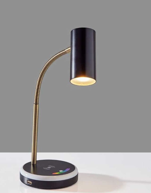 Adesso® Shayne Black LED Charging Desk Lamp -1