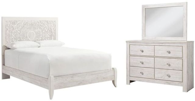 Signature Design by Ashley® Paxberry 3-Piece Whitewash Queen Panel Bed Set-0