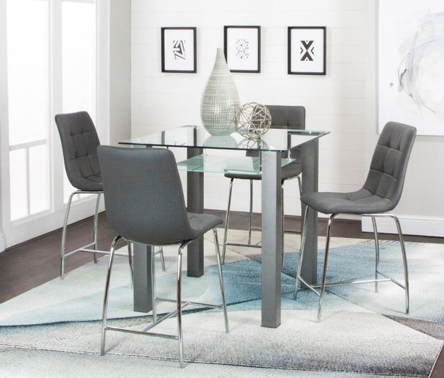 Cramco Napa Glass Top Counter Height Dining Table with Charcoal Base-3