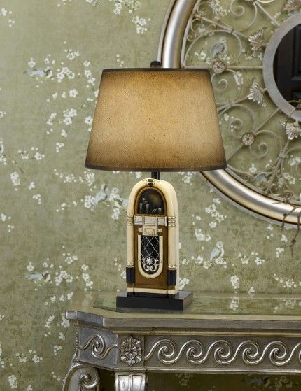 Cal® Lighting & Accessories Jukebox Antique Bronxe/Ivory Table Lamp-1