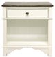 Riverside Furniture Grand Haven Feathered White/Rich Charcoal 1-Drawer Nightstand-1